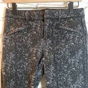 GAP black and gray floral womens skinny ankle work pants jeans